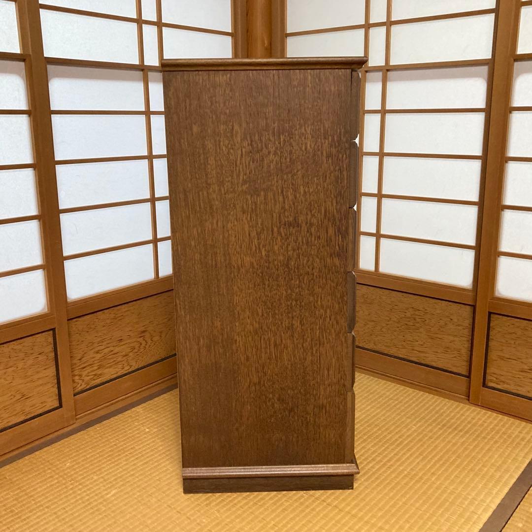 渡部木工 引き出し チェスト 箪笥 スリム 茶 木製 ナラ材 8杯 家具 レトロ