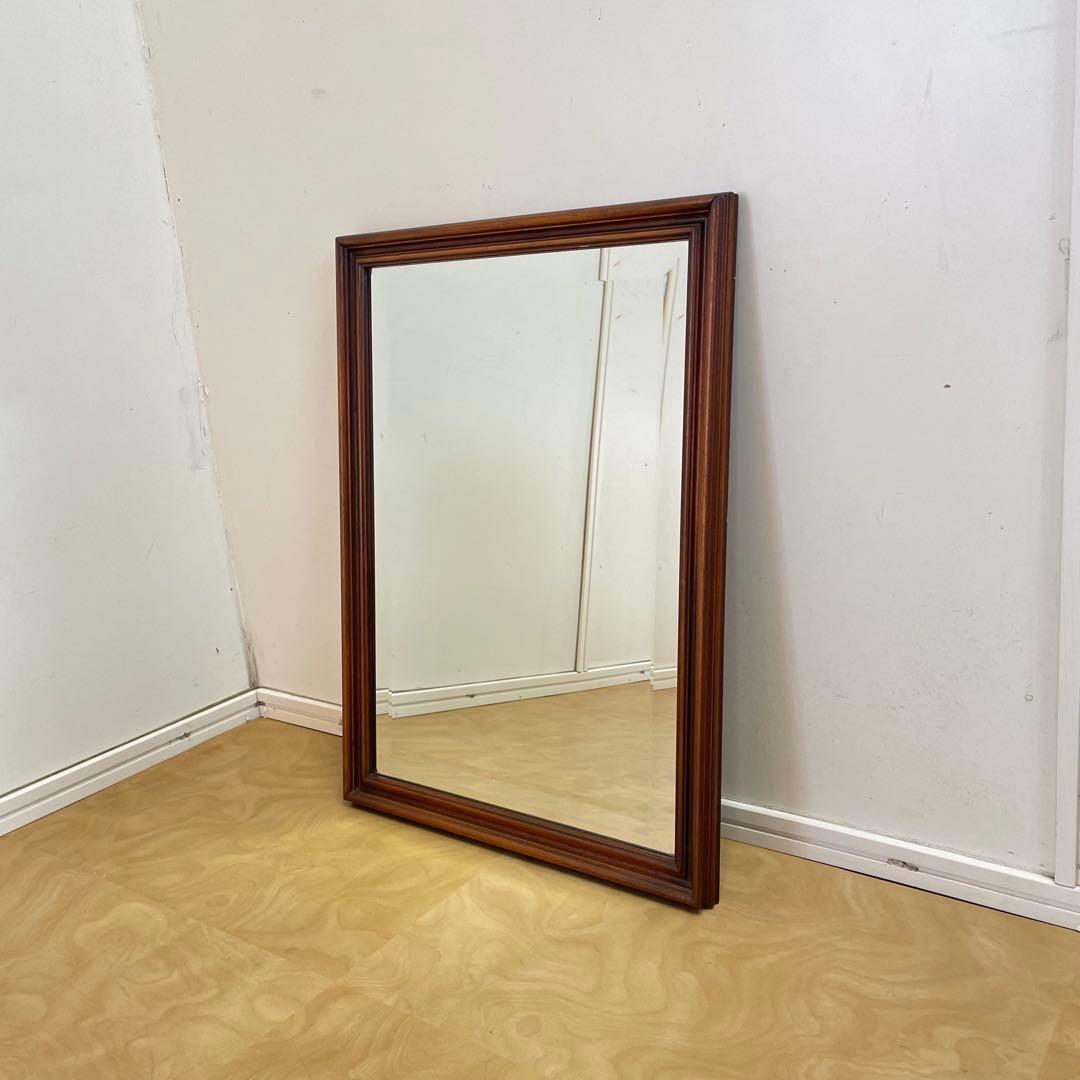 イタリア アンティーク調 ウォールミラー 木枠ミラー 鏡 壁掛け 立て掛け