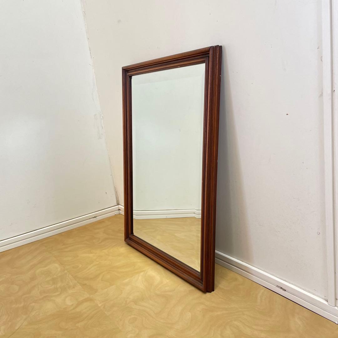 イタリア アンティーク調 ウォールミラー 木枠ミラー 鏡 壁掛け 立て掛け
