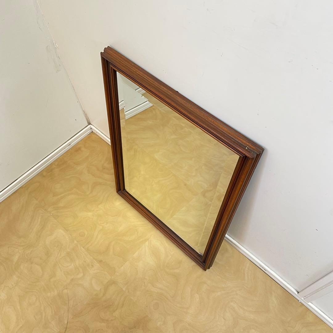 イタリア アンティーク調 ウォールミラー 木枠ミラー 鏡 壁掛け 立て掛け