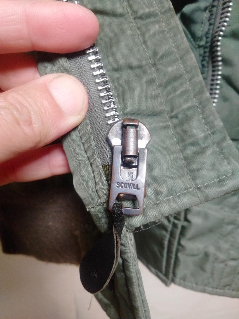 ビンテージスピワック緑タグN-2Bフード付きコヨーテナイロンフライトJKT緑44