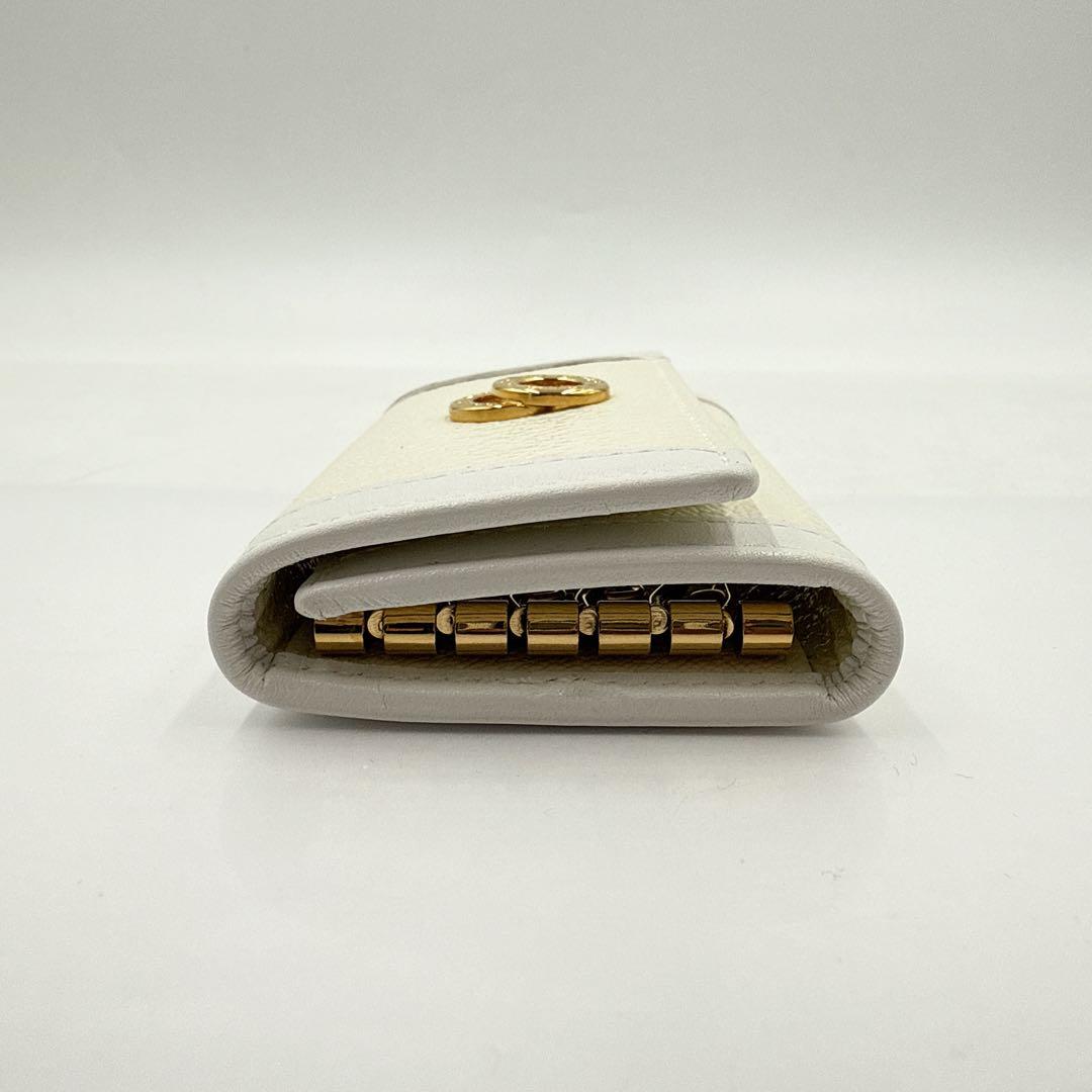 【未使用】BVLGARI ブルガリ ６連 キーケース ホワイト ゴールド金具