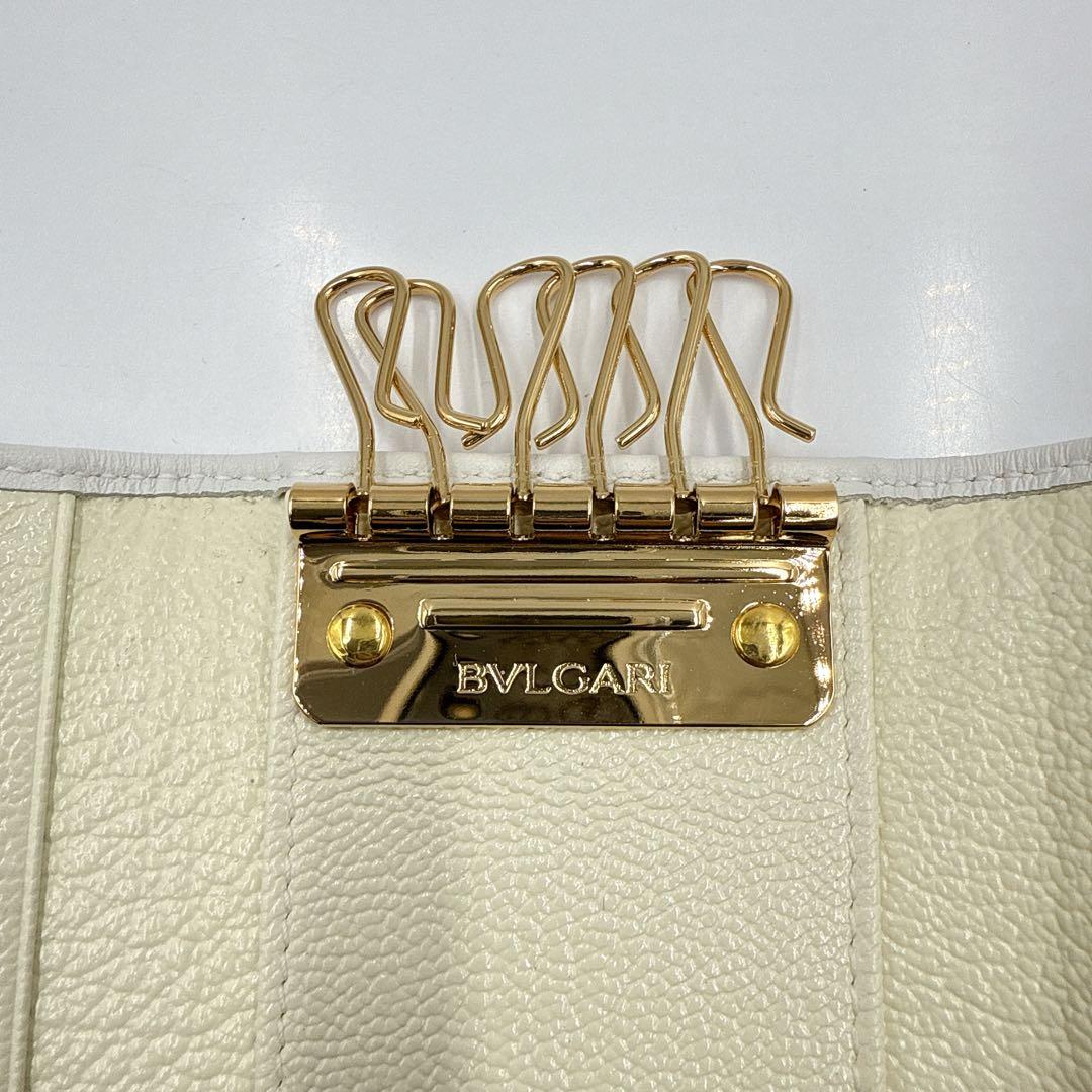 【未使用】BVLGARI ブルガリ ６連 キーケース ホワイト ゴールド金具