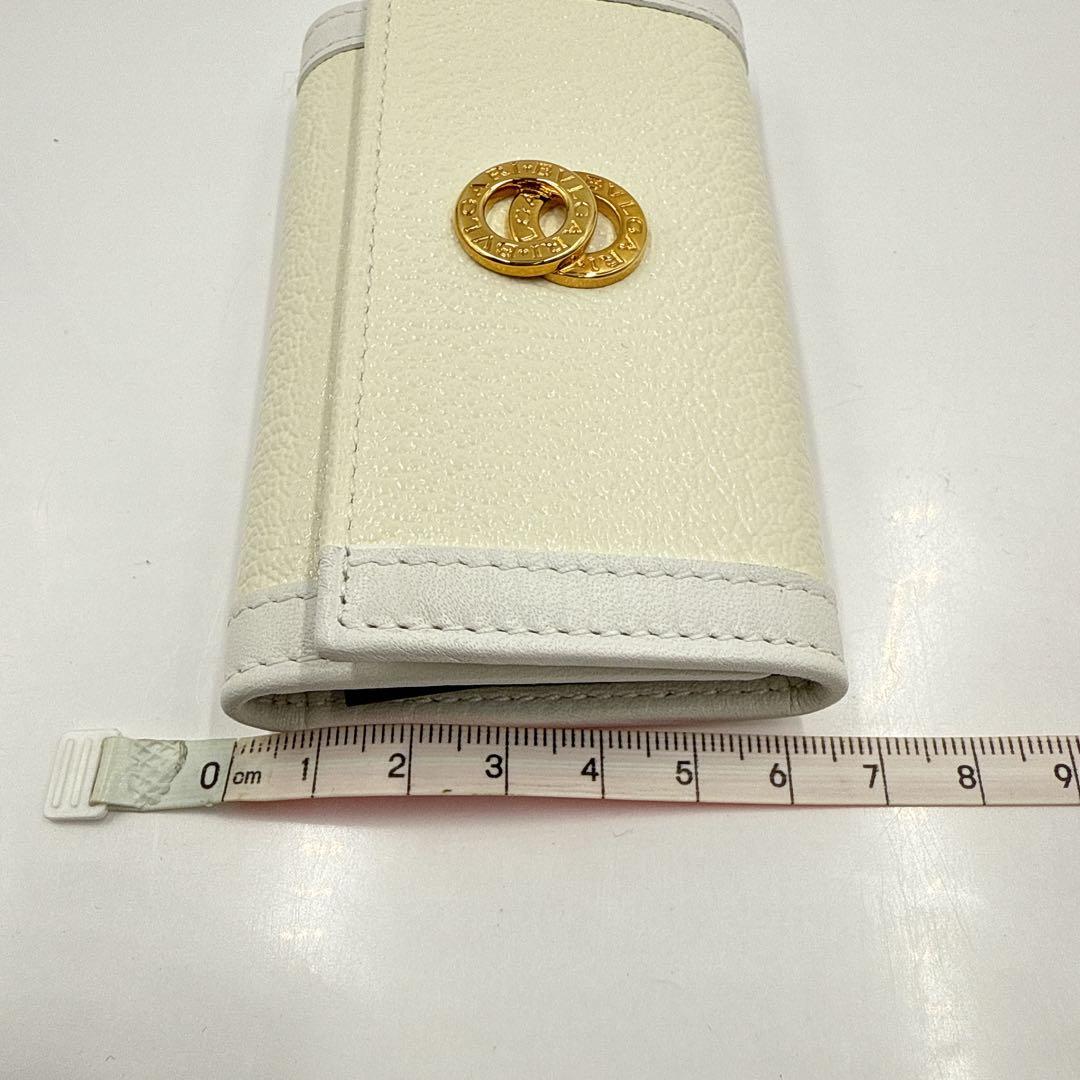 【未使用】BVLGARI ブルガリ ６連 キーケース ホワイト ゴールド金具