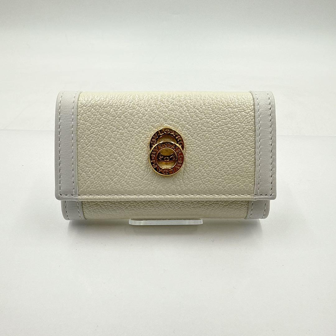 【未使用】BVLGARI ブルガリ ６連 キーケース ホワイト ゴールド金具
