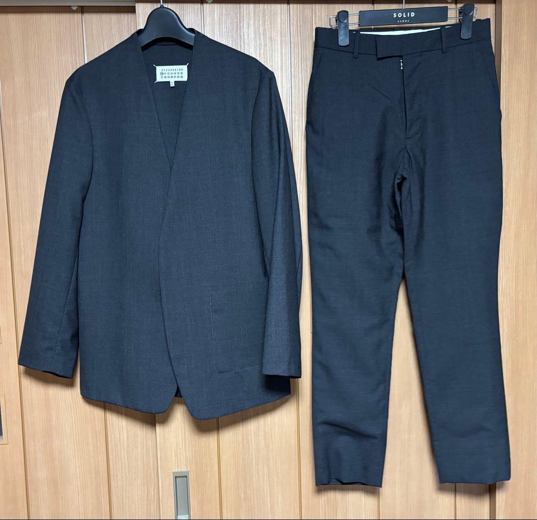 メゾンマルジェラ　ノーカラージャケットセットアップ　44