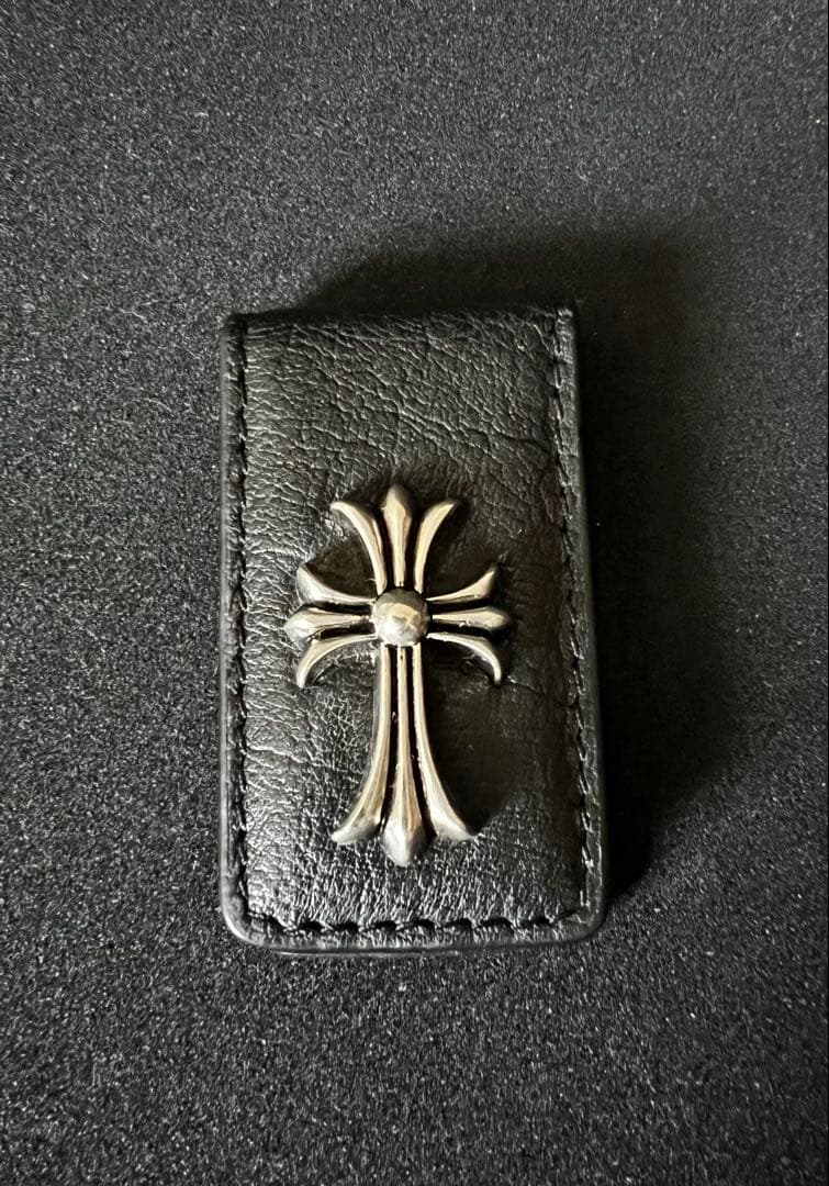 レザー クロスモチーフ マネークリップ