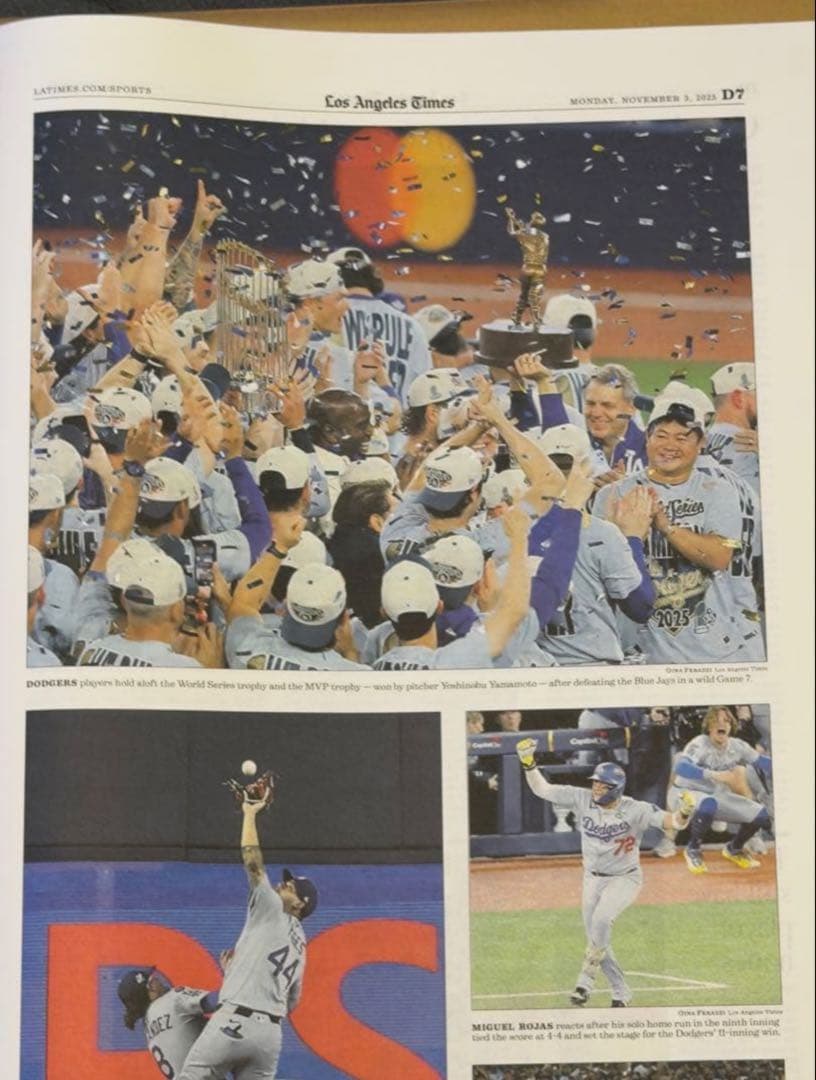 \"数々の伝説を生み出した\"ドジャース 『ワールドシリーズ優勝記念号】額縁入り