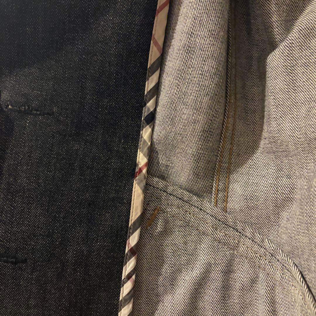 美品 バーバリーロンドン デニムジャケット ジージャン 濃紺 ノバチェック L