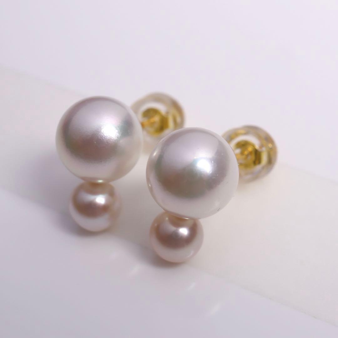 あこや真珠 ピアス あこやパール ピアス ダブルパールピアス アコヤパール