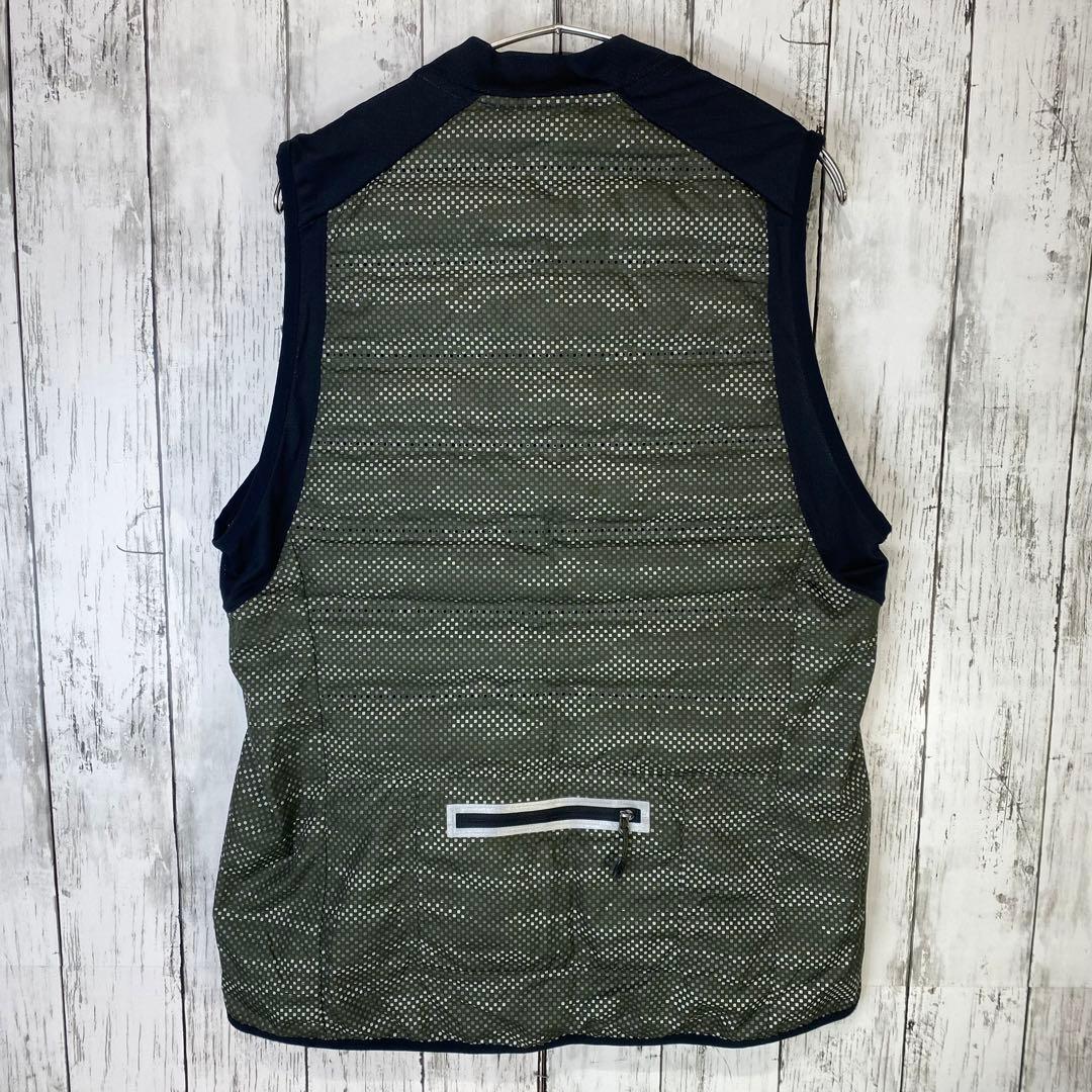 NIKE ランニング　エアロロフト 800 ダウン　ベスト　緑　黒　カモフラ　L