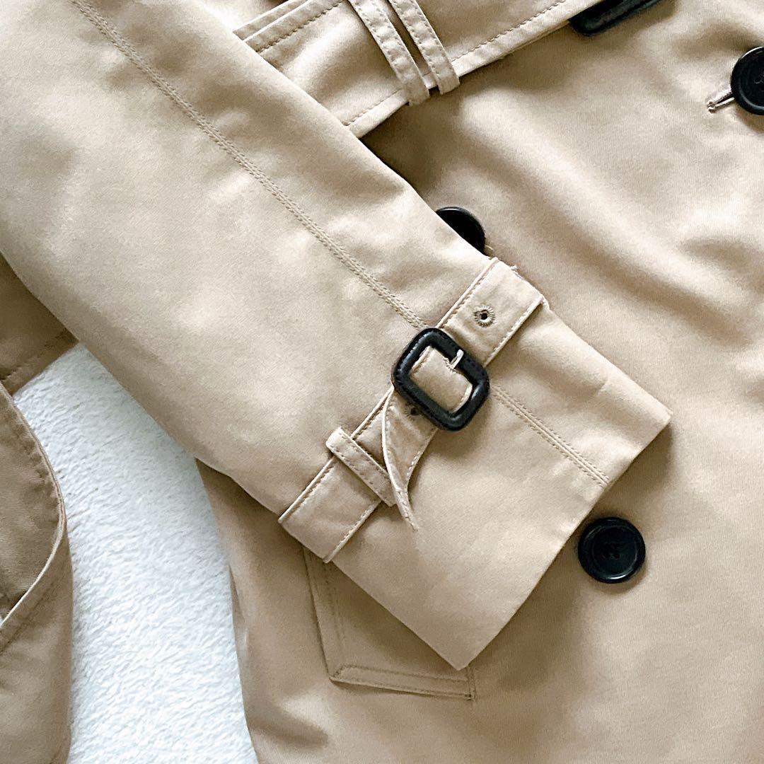 クリーニング済☆ Aquascutum ベルト付きトレンチコート　チェック柄