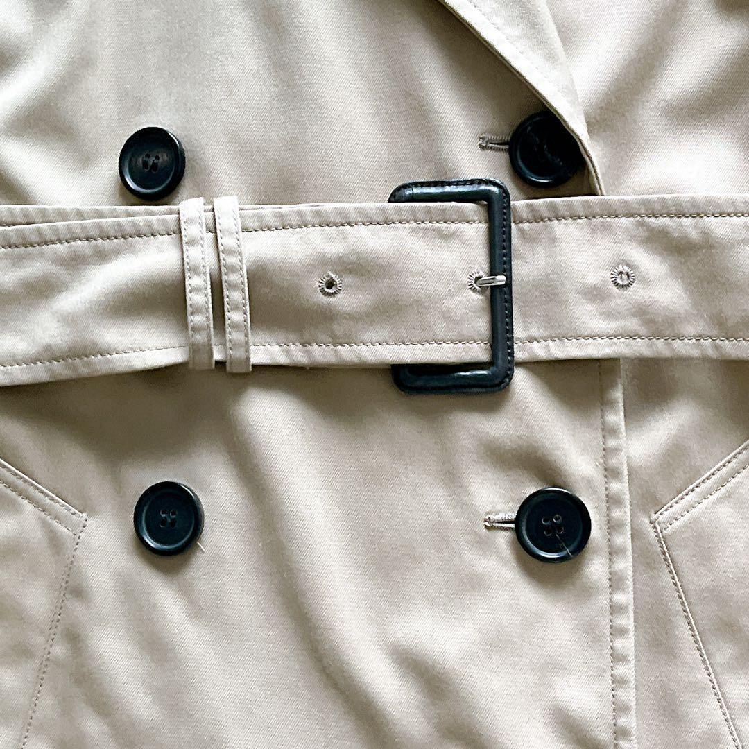 クリーニング済☆ Aquascutum ベルト付きトレンチコート　チェック柄