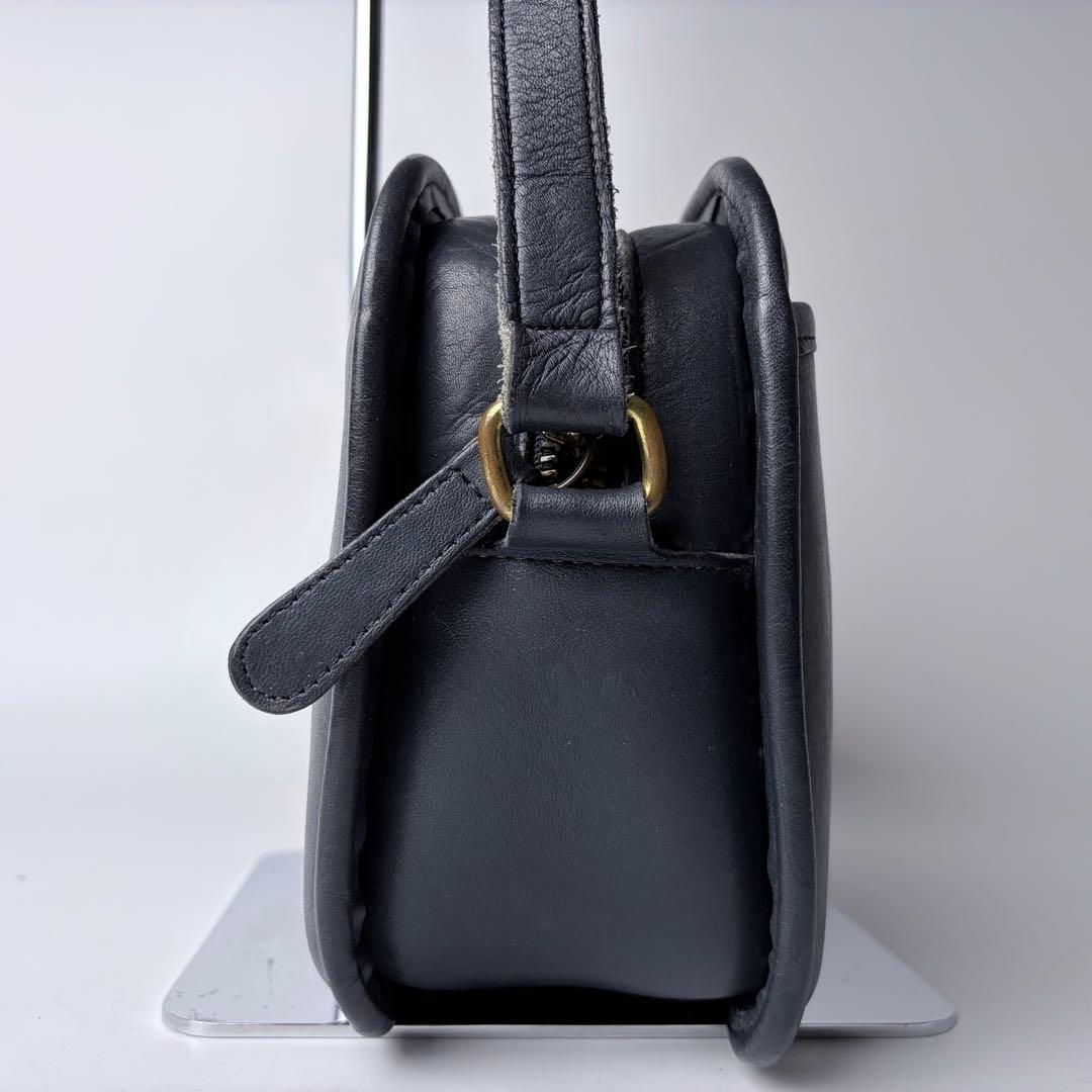 オールドコーチUSA製332 ショルダーバックグラブタンレザー紺