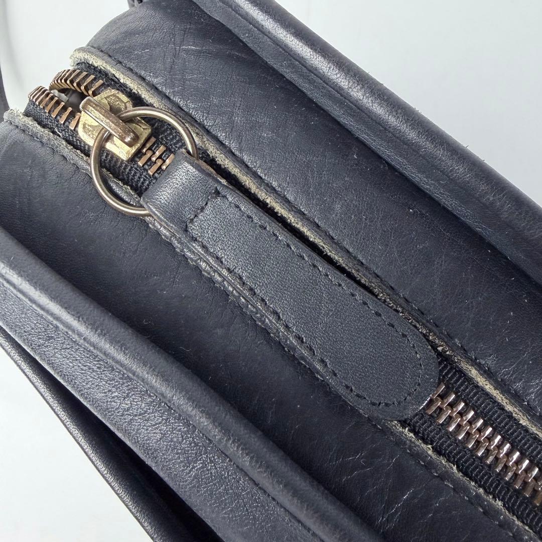 オールドコーチUSA製332 ショルダーバックグラブタンレザー紺