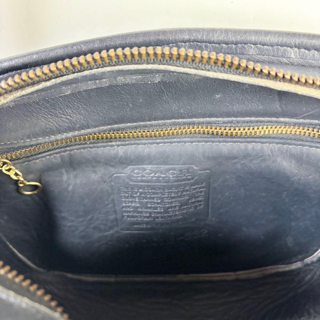 オールドコーチUSA製332 ショルダーバックグラブタンレザー紺