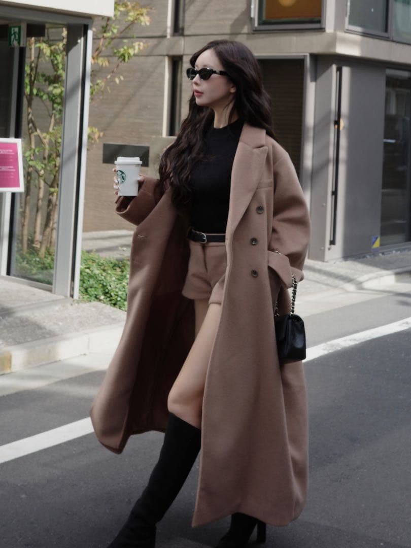 完売品　Darichダーリッチ　ダブルロングチェスターコート　キャメル