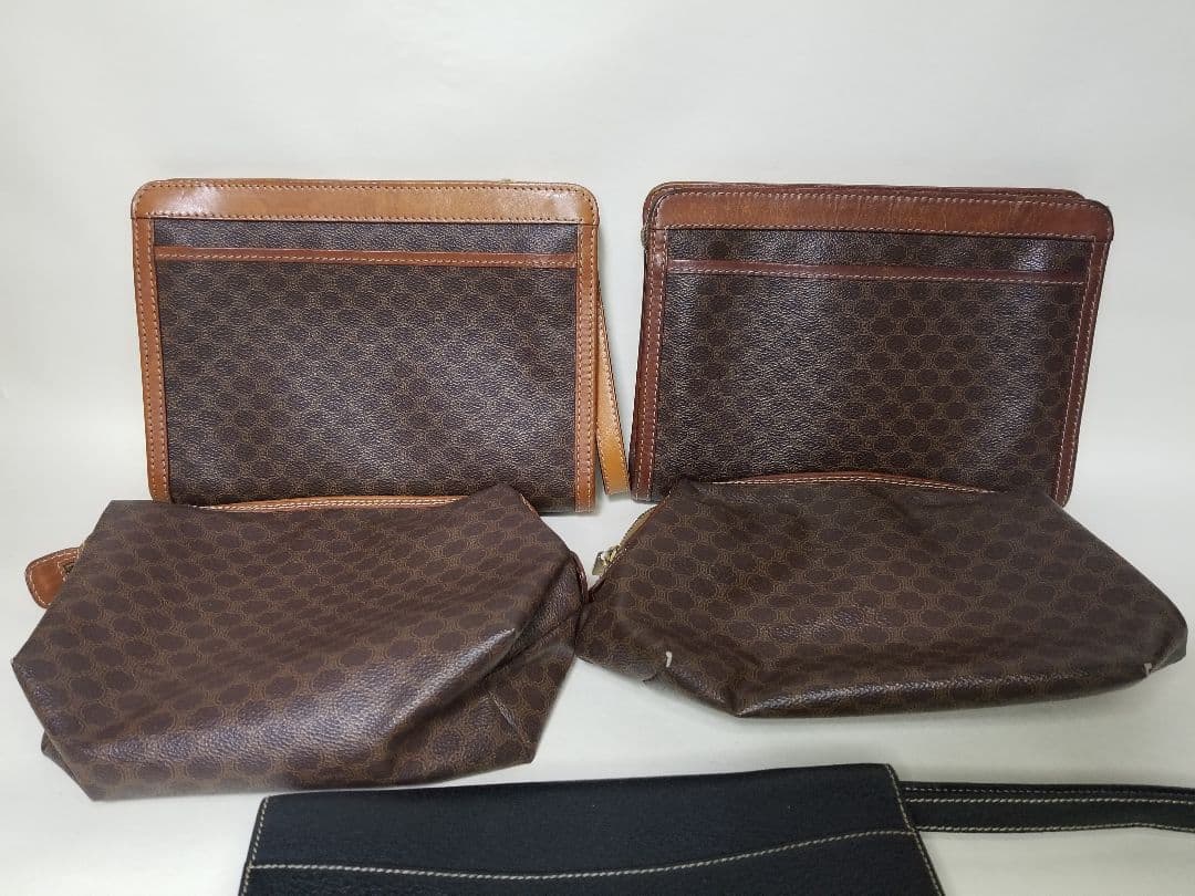 セリーヌ 3クラッチバッグ、セリーヌ マカダム 2ハンドポーチブラウン、ブラック