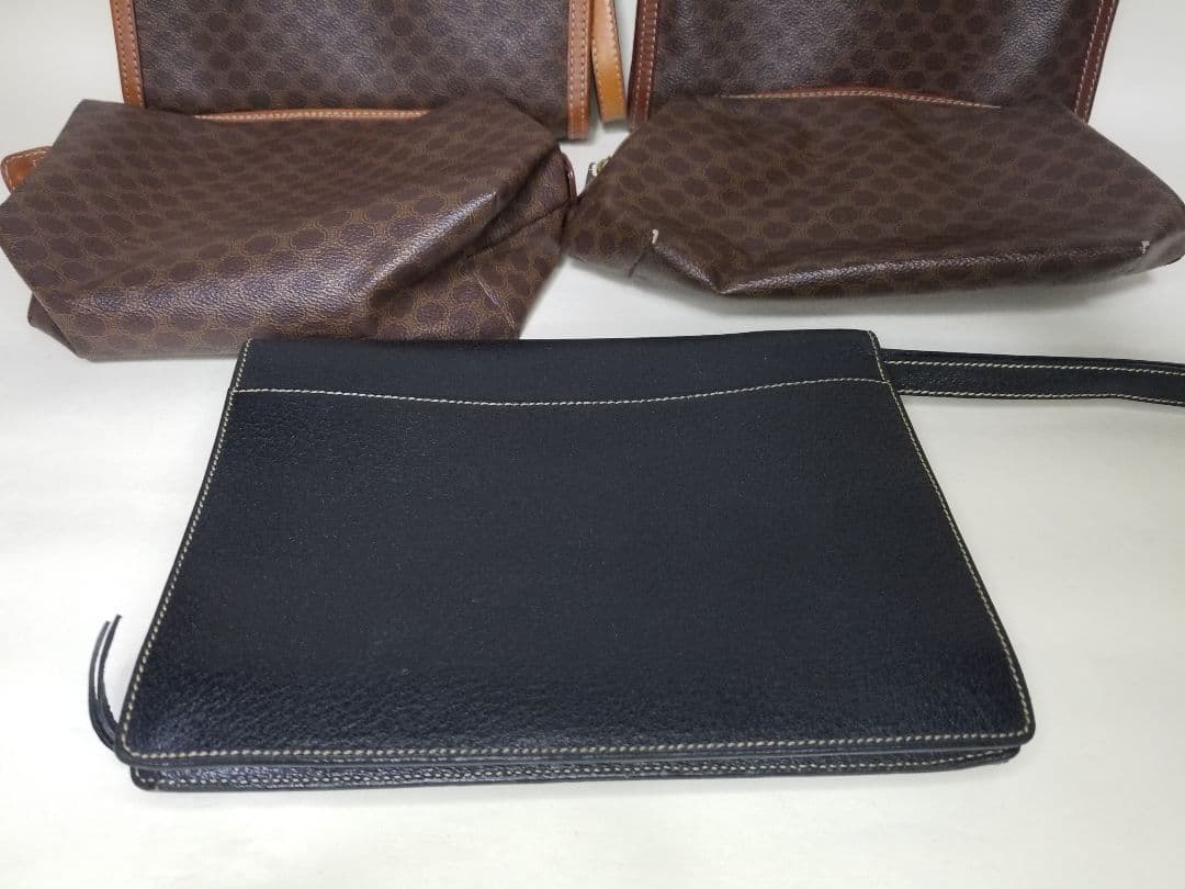 セリーヌ 3クラッチバッグ、セリーヌ マカダム 2ハンドポーチブラウン、ブラック