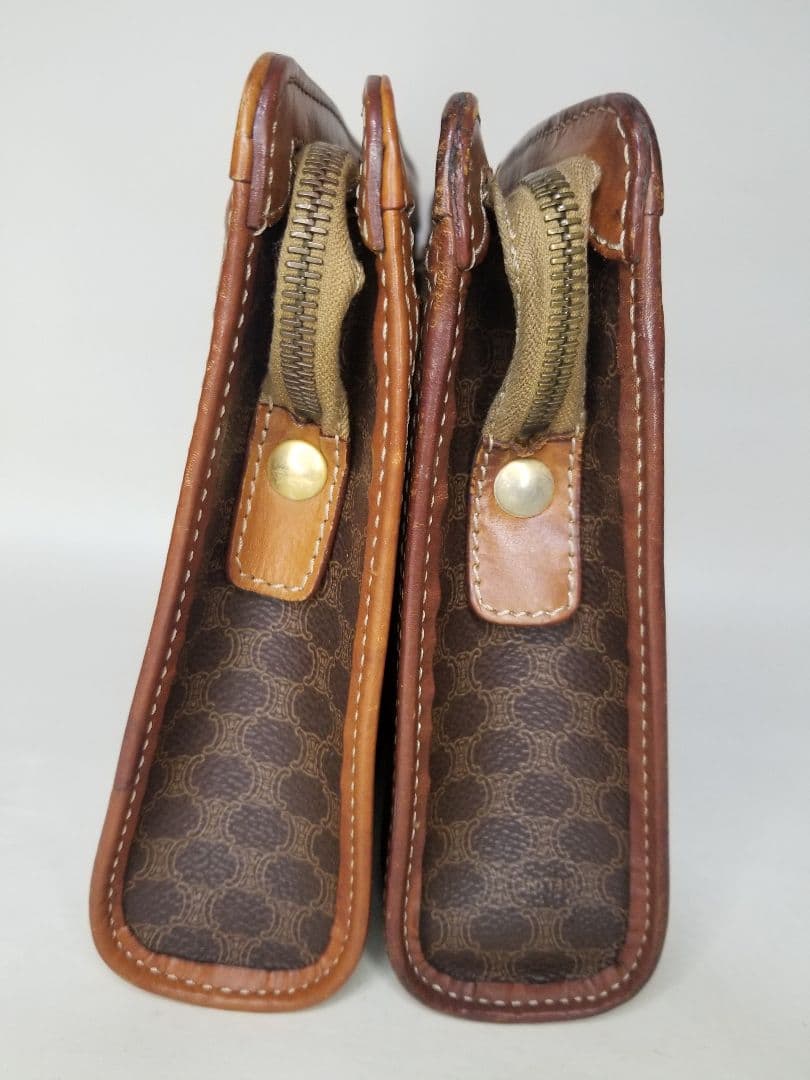 セリーヌ 3クラッチバッグ、セリーヌ マカダム 2ハンドポーチブラウン、ブラック