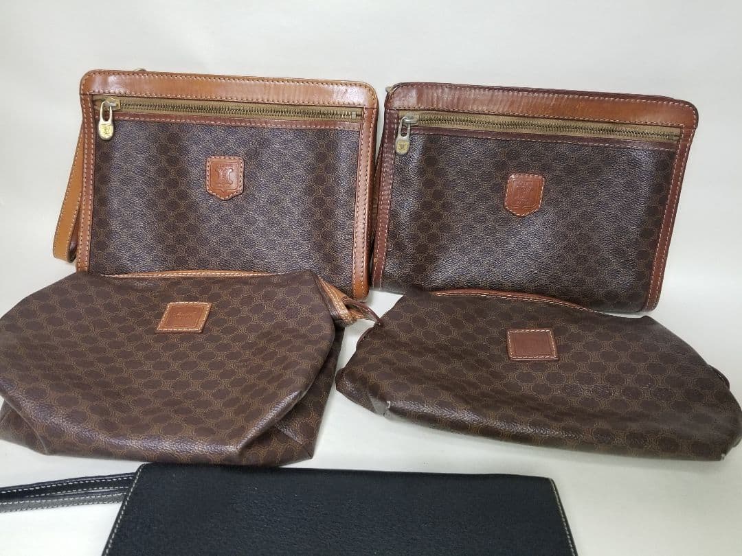 セリーヌ 3クラッチバッグ、セリーヌ マカダム 2ハンドポーチブラウン、ブラック