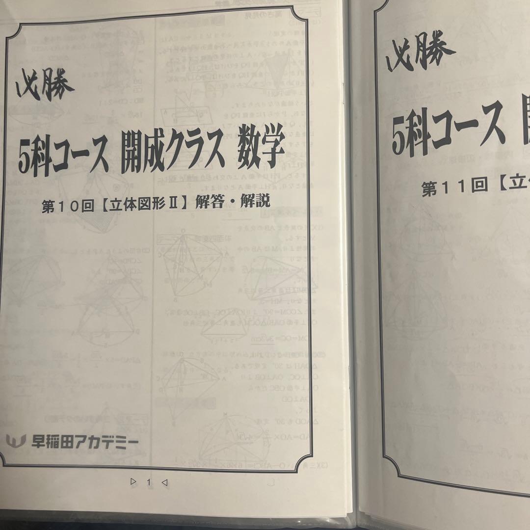 早稲アカ 開成クラス用 数学必勝テキスト