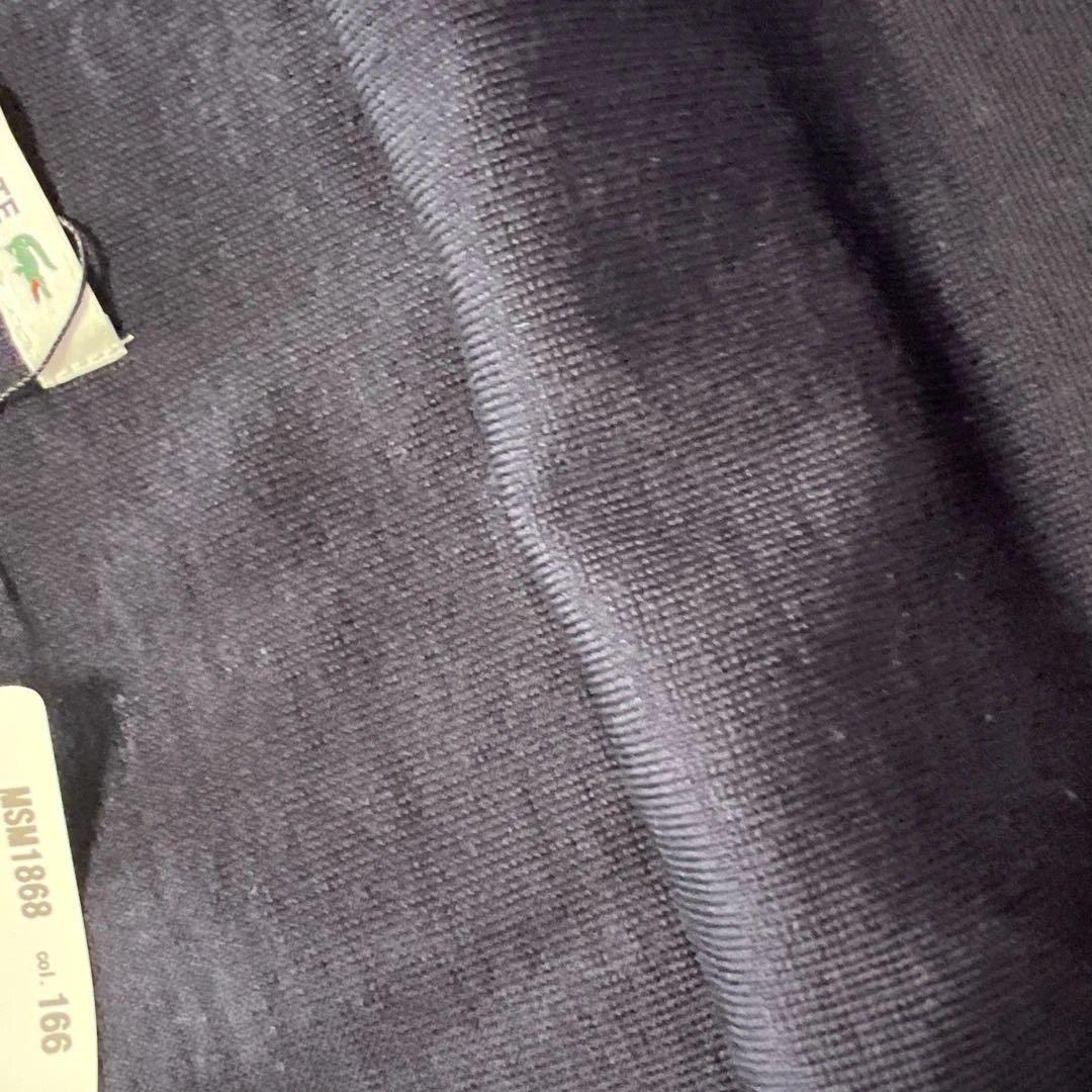 新品タグ付！LACOSTE ボーダーマフラー ウール100% ネイビー