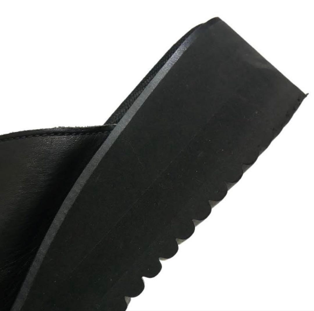 Yohji Yamamoto + NOIR 2019ssレザー 厚底 サボ