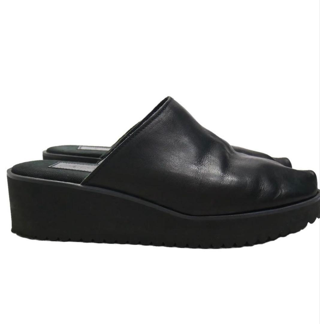 Yohji Yamamoto + NOIR 2019ssレザー 厚底 サボ