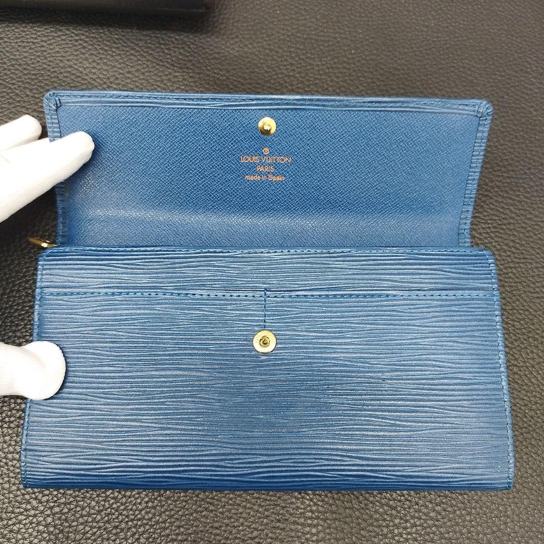 (B0121112)VUITTON エピ 長財布 ブルー CA0999
