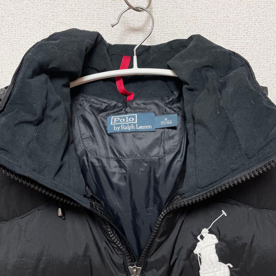 ポロラルフローレン ダウンベスト ビッグポニー刺繍 ブラック M