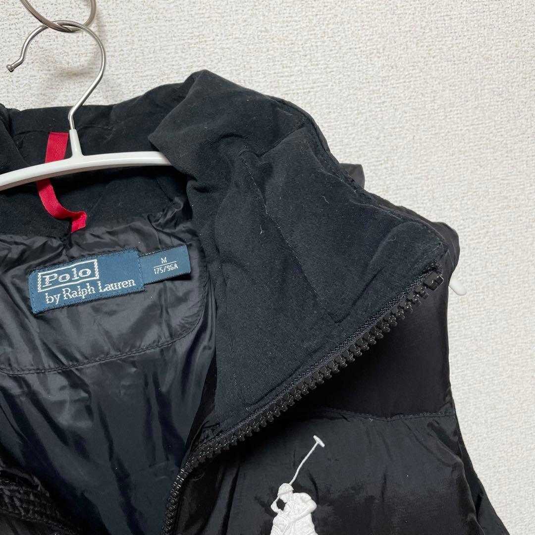 ポロラルフローレン ダウンベスト ビッグポニー刺繍 ブラック M
