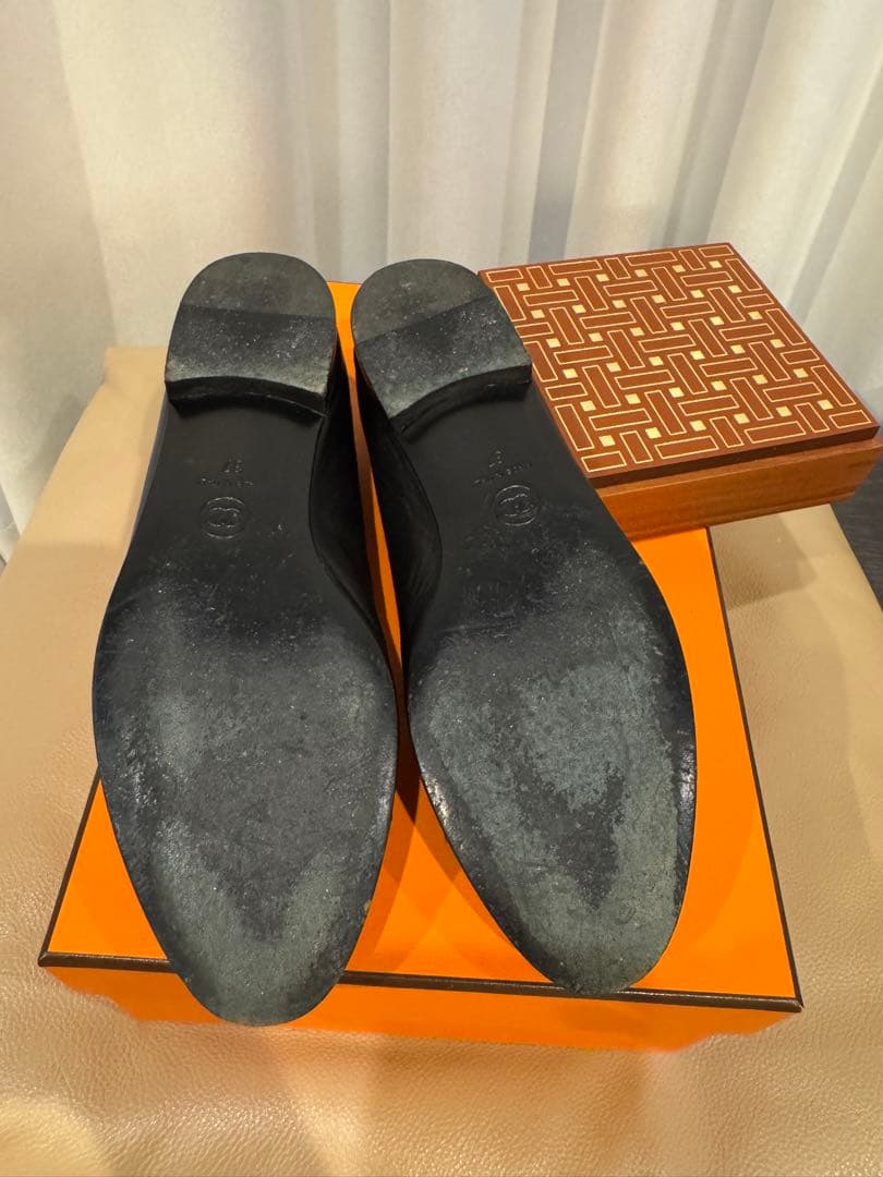 【美品】CHANEL シャネル バレリーナ フラットシューズ 37 ブラック