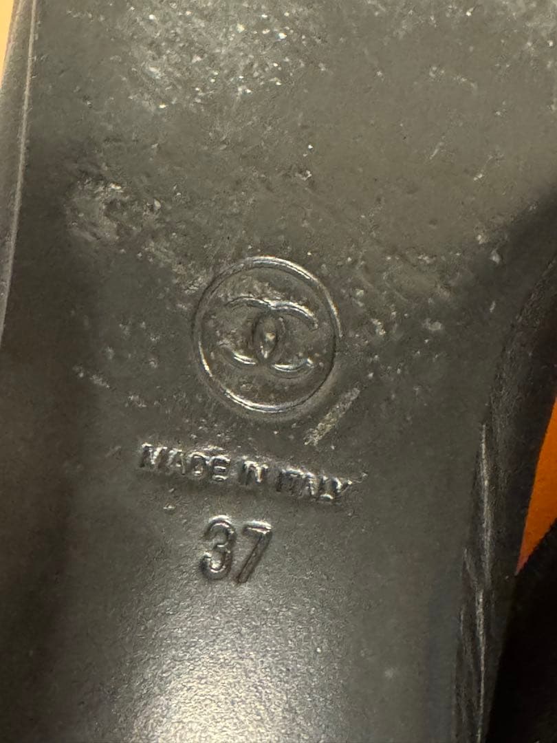 【美品】CHANEL シャネル バレリーナ フラットシューズ 37 ブラック