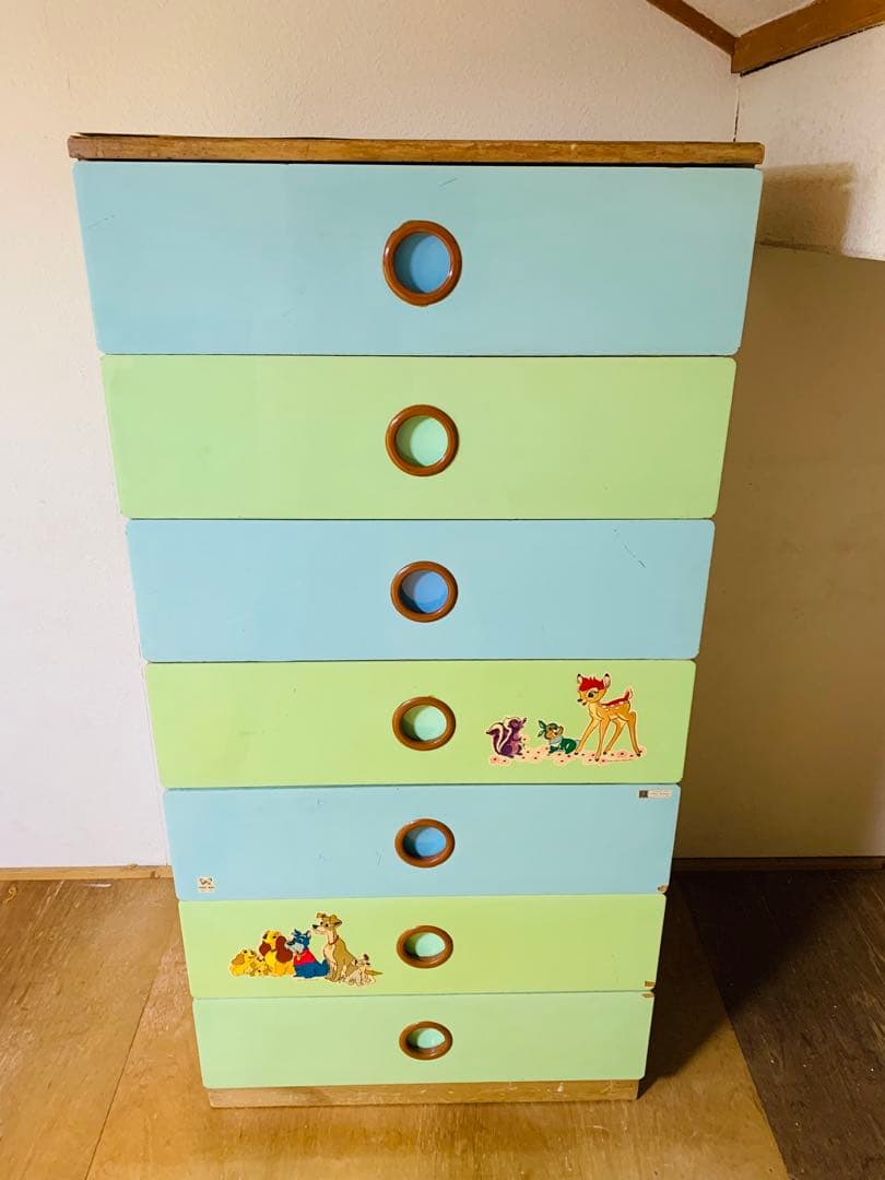 昭和レトロ アンティーク バンビ デザイン大容量タンス 当時物