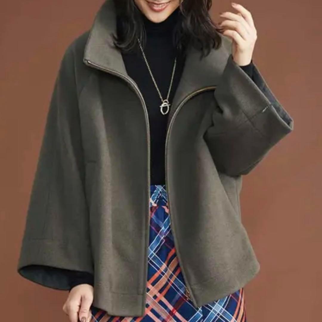 【美品】定価4.7万 ミッシェルクラン ニードルリバーポンチョコート　38