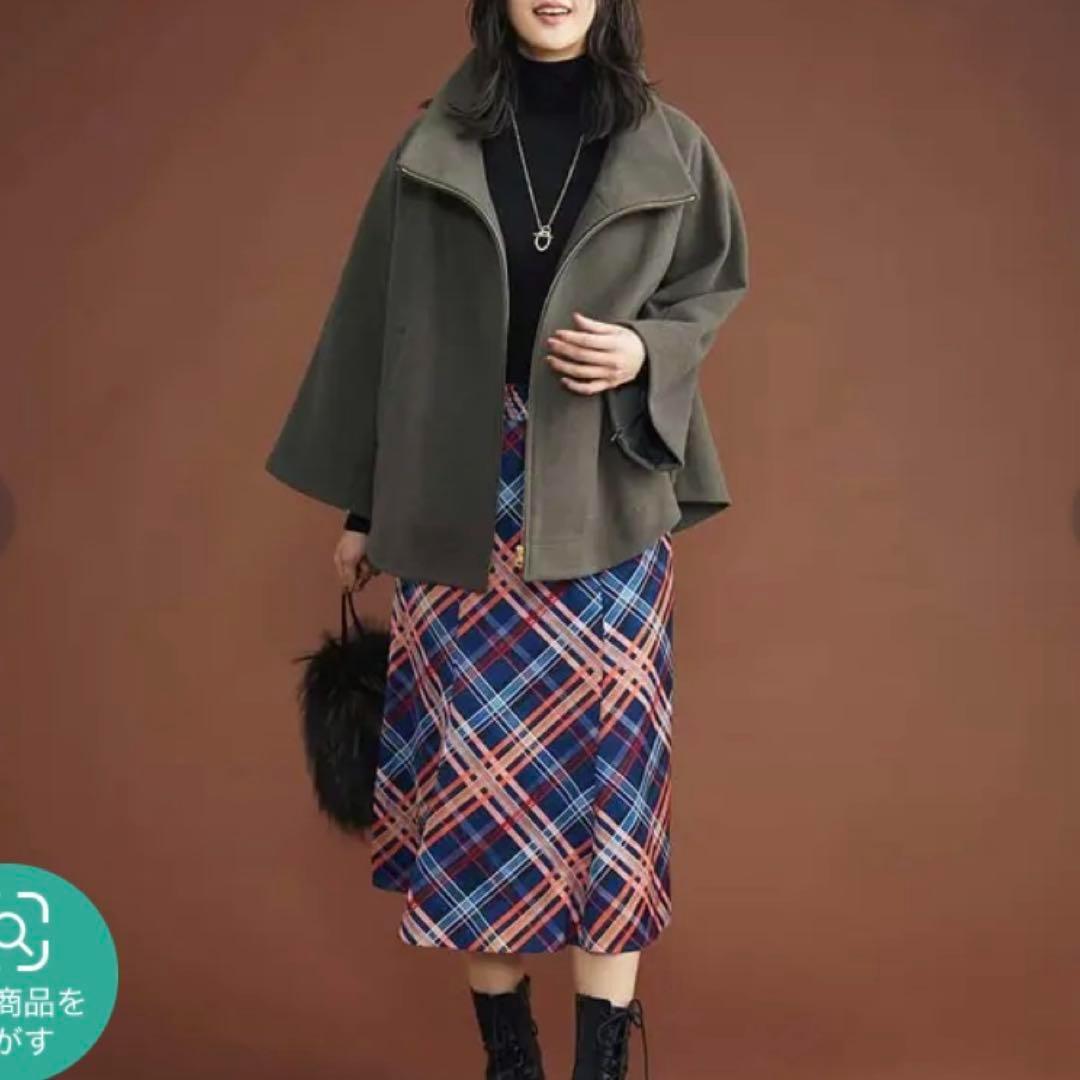 【美品】定価4.7万 ミッシェルクラン ニードルリバーポンチョコート　38