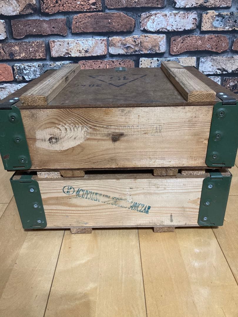 弾薬箱　ミリタリーボックス　収納　ヴィンテージ　軍　木箱　アンモボックス