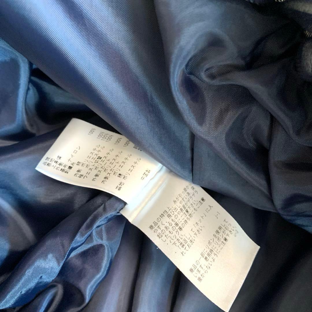 美品　組曲 KUMIKYOKU ネイビー 花柄刺繍 フリル袖 ドレス130