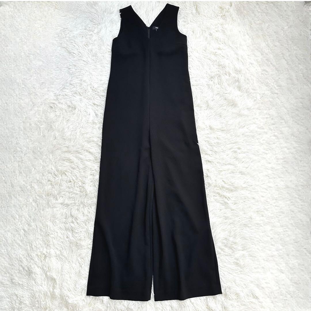 極美品 セオリー オールインワン ジャンプスーツ 黒 ワイドパンツ ワンピース