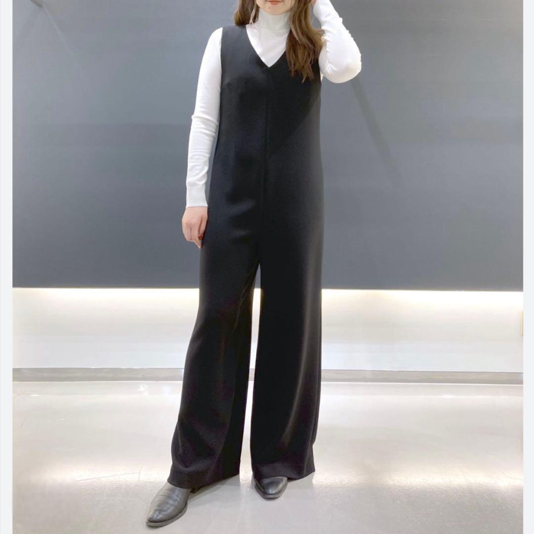 極美品 セオリー オールインワン ジャンプスーツ 黒 ワイドパンツ ワンピース