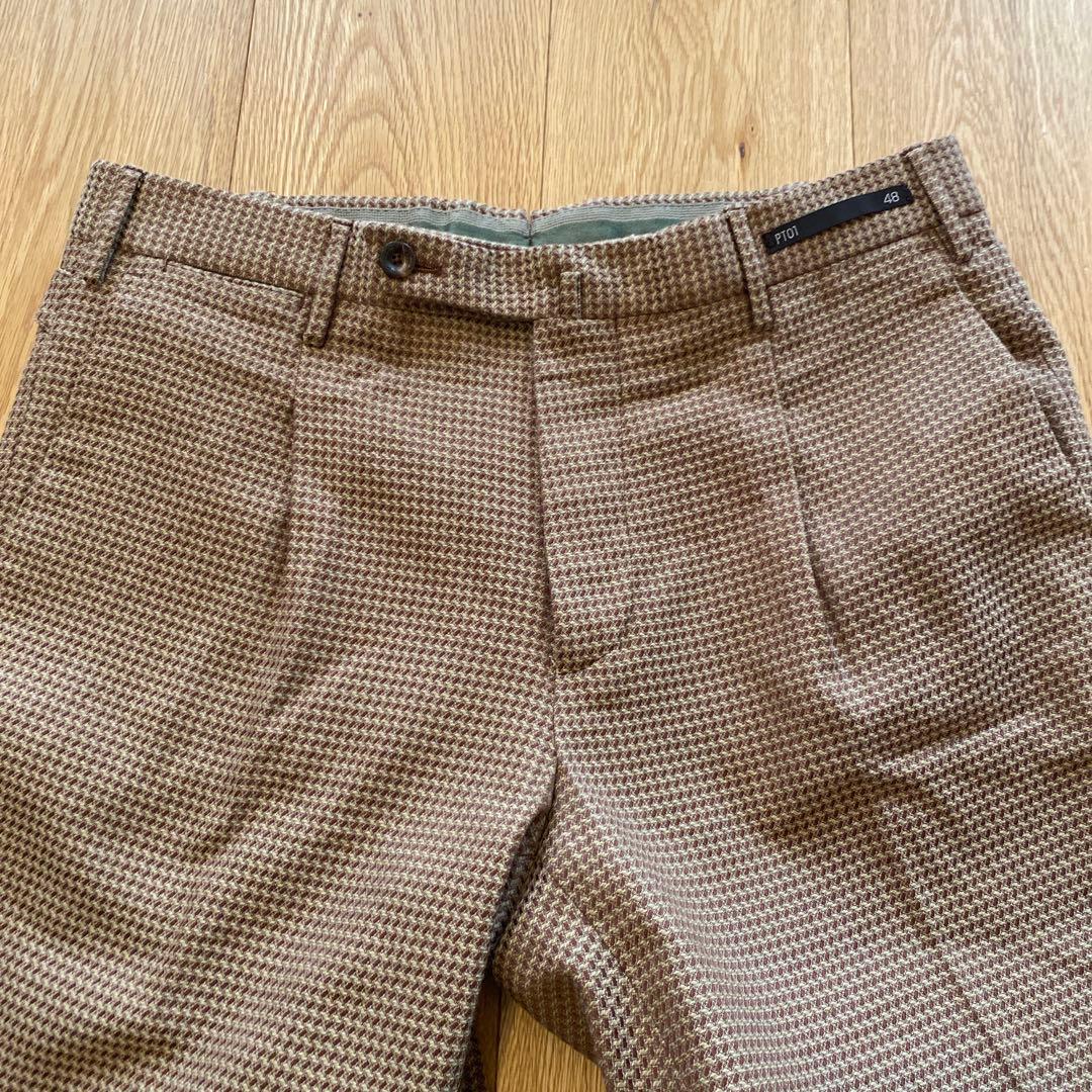PT01 PREPPY FIT ジャガードパンツ ブラウン 48 L 新品未使用