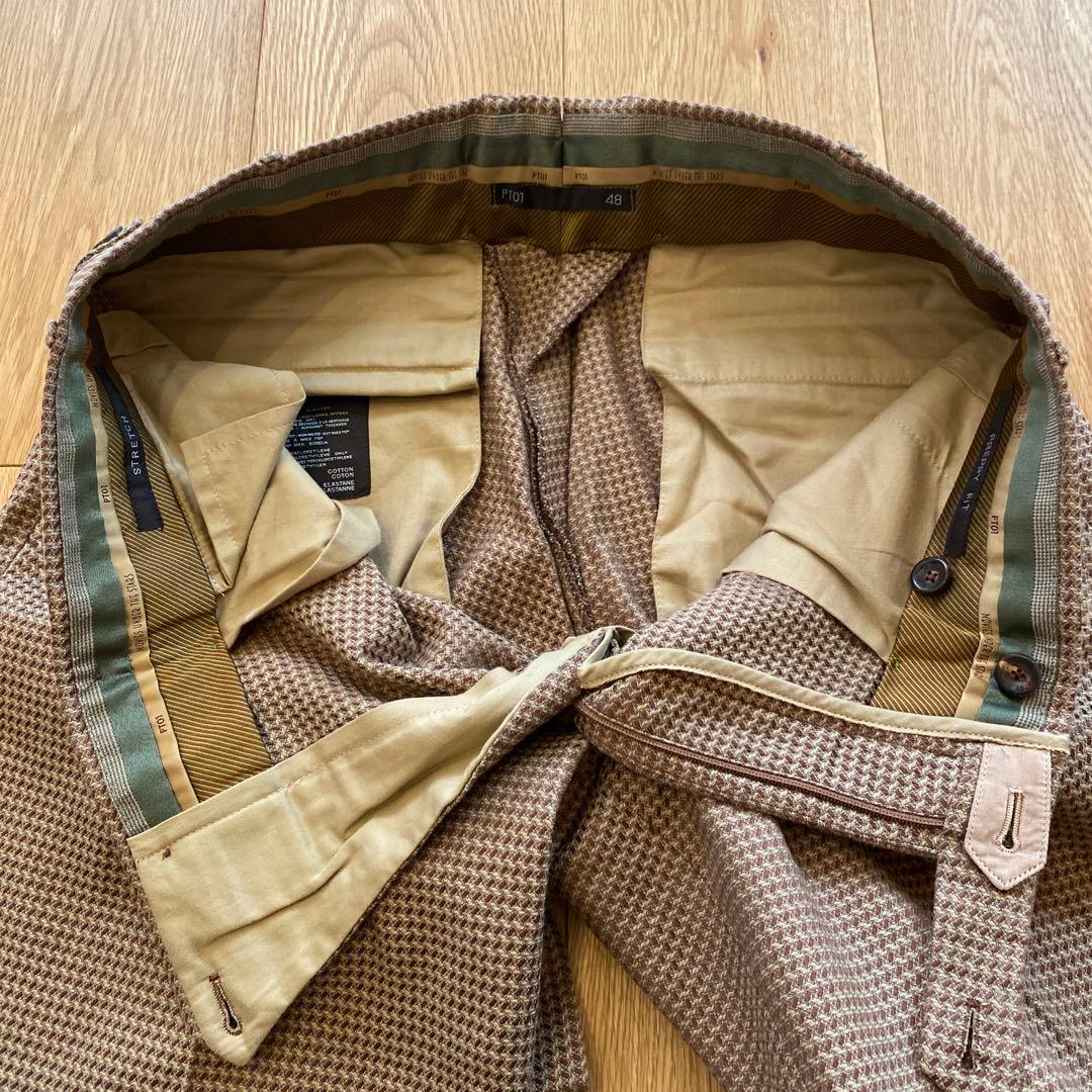 PT01 PREPPY FIT ジャガードパンツ ブラウン 48 L 新品未使用