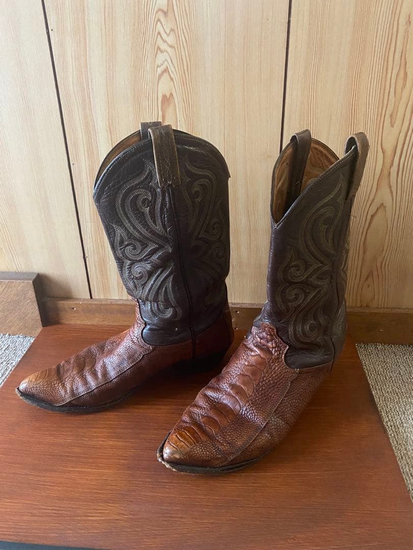 本日限定8,200円トニーラマ　オーストリッチレッグ　ウエスタンブーツ11D