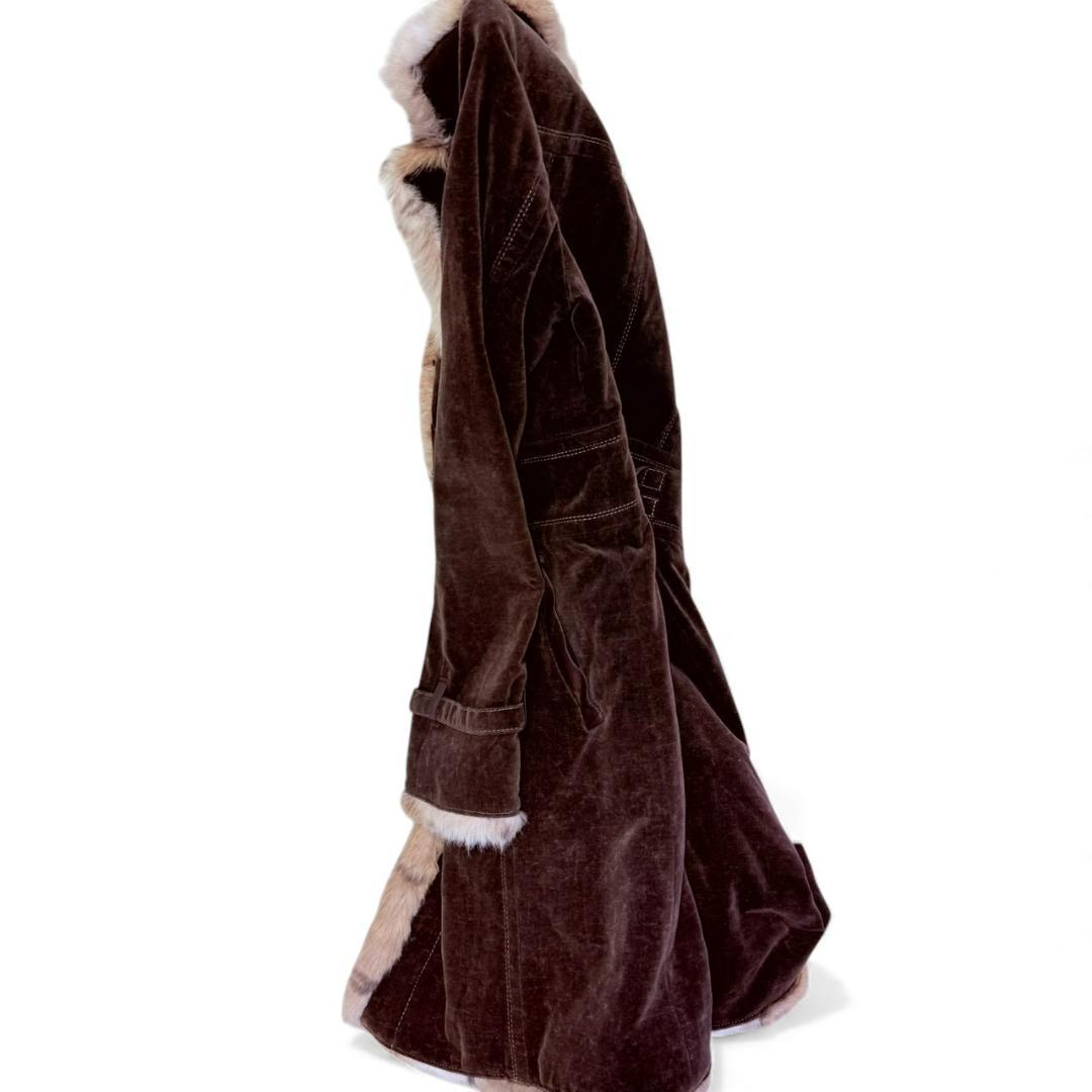 BURBERRY BLUE LABEL ロングコート ブラウン ファーコート