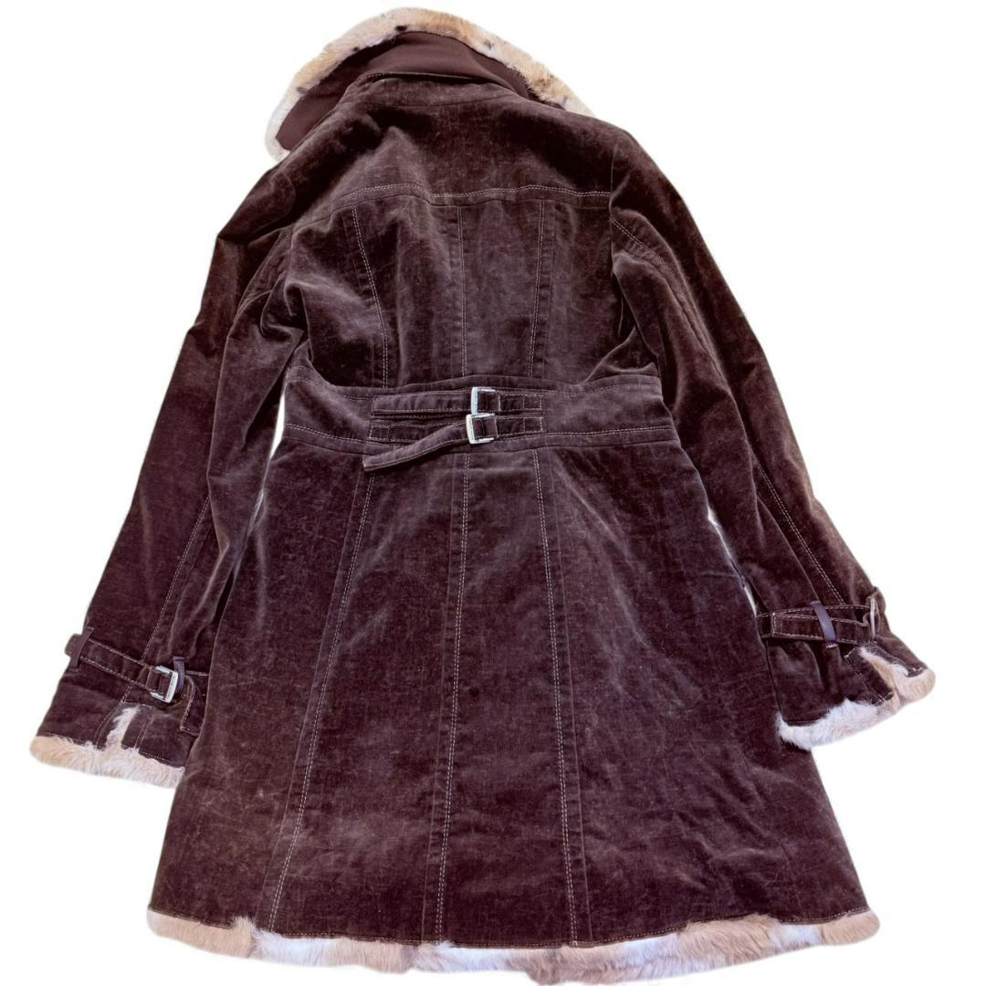 BURBERRY BLUE LABEL ロングコート ブラウン ファーコート