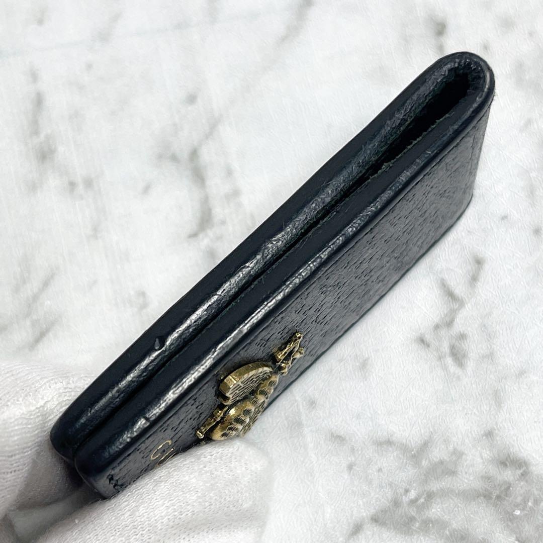 美品　グッチ　マネークリップ　レザー　アニマリエ　ビー　蜂　財布　ブラック