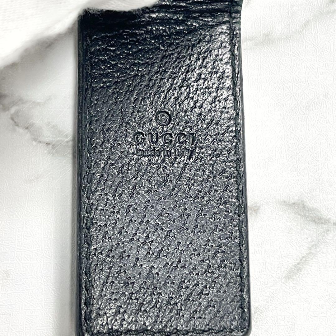 美品　グッチ　マネークリップ　レザー　アニマリエ　ビー　蜂　財布　ブラック