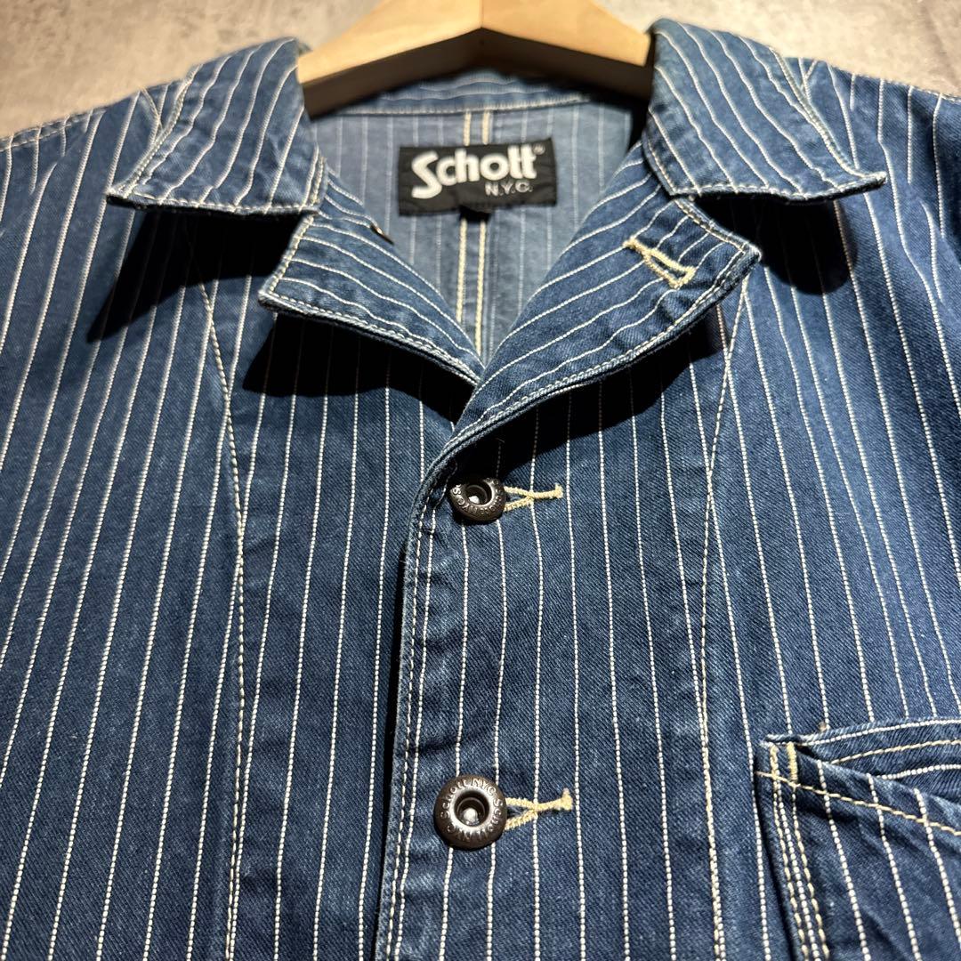 Schott ストライプ カバーオール　ヒッコリー　ウォバッシュ