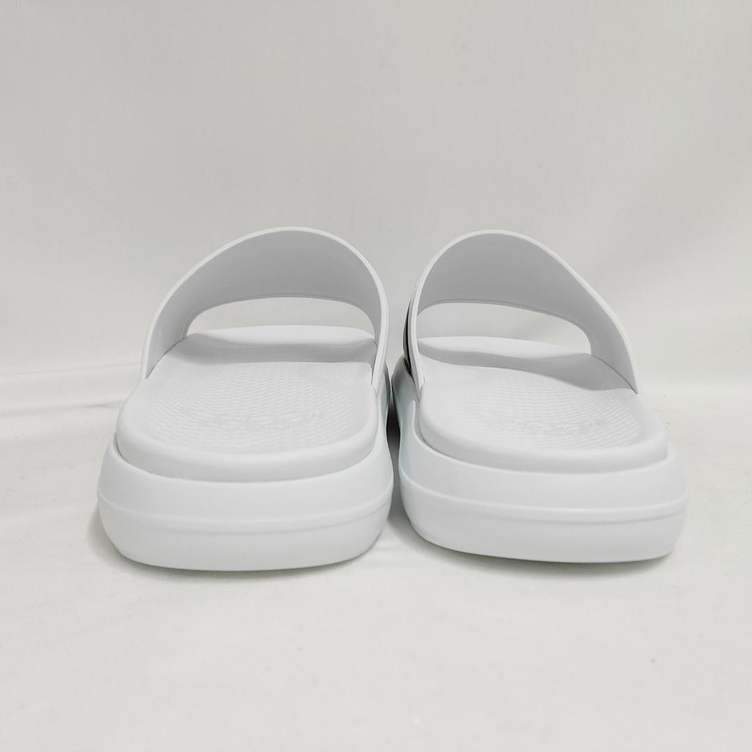 新品 未使用 グッチ ストライプ ラバースライドサンダル ホワイト 27cm相当